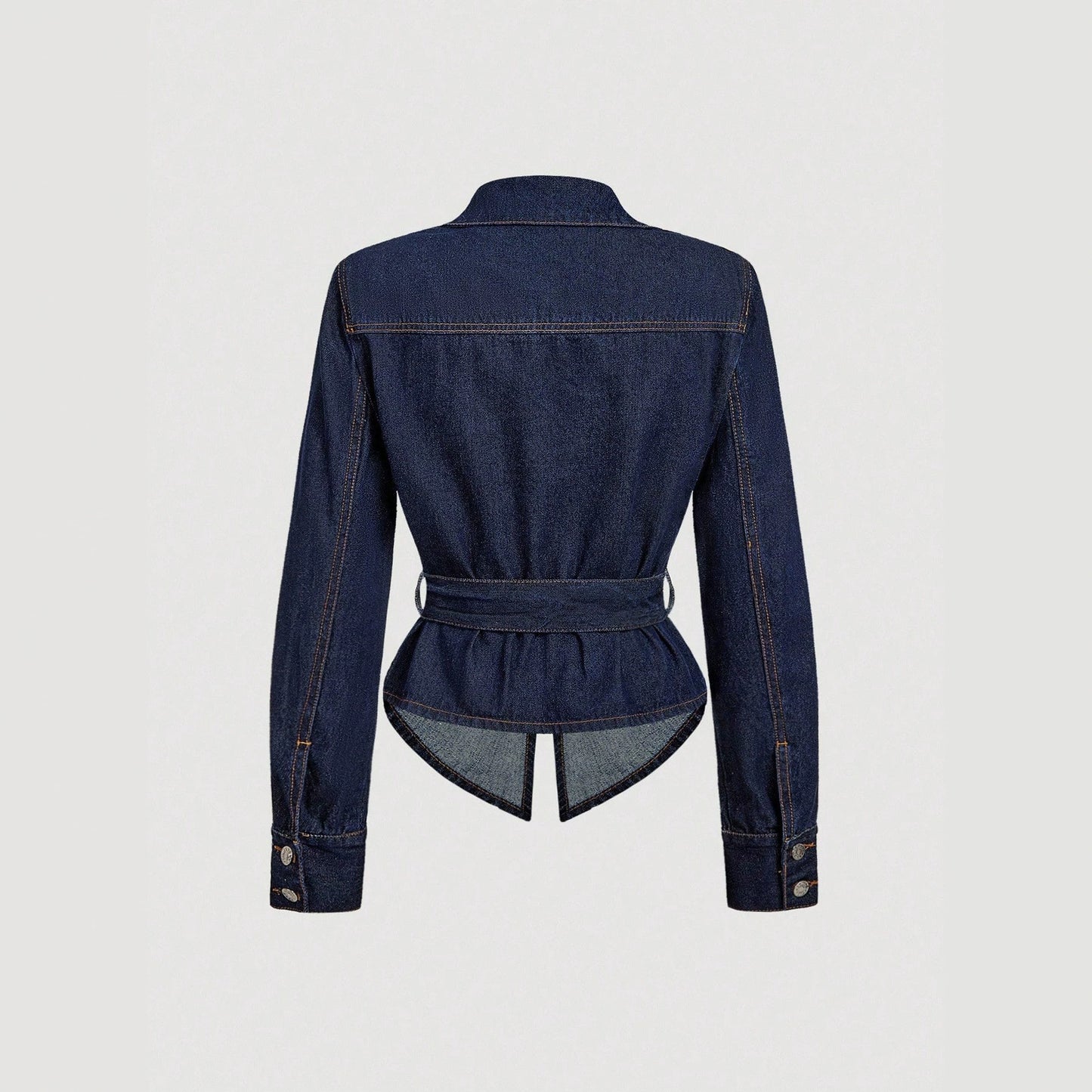 Long sleeved lapel tie top