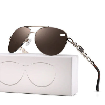 Beach Sunscreen Women's Gradient Lens Metal Frame