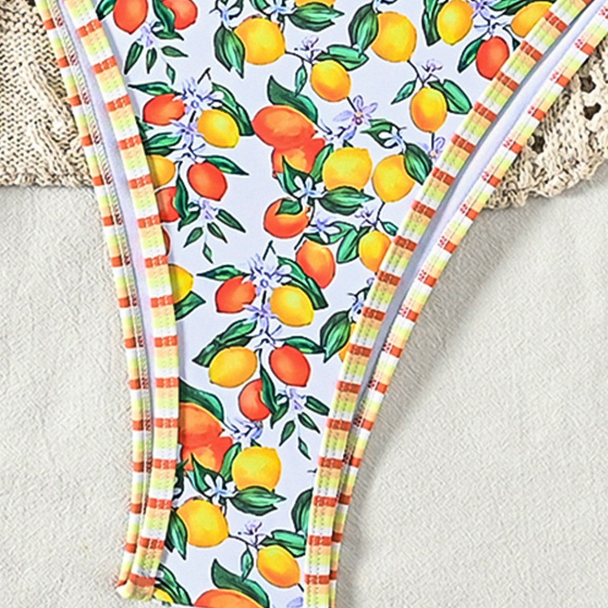 Women's Fruit Print Tie-Strap Sexy Bikini Two-Piece Swimsuit