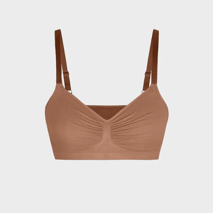 Large size thin without steel ring gathering bra