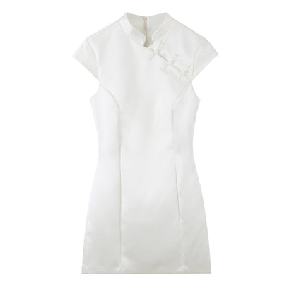 Elegant silk rope knot dress