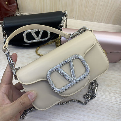 Studded Elegant Mini Crossbody Bag Women's Genuine Leather Shoulder Bag for Commute and Hand Carry
