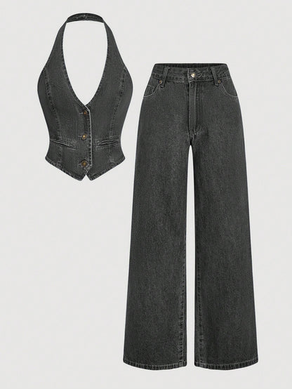 Women's denim suit