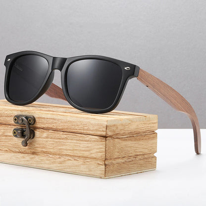 Wooden walnut sunglasses bamboo polarized sunglasses
