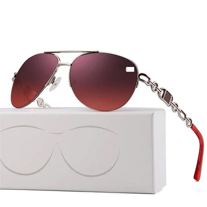 Beach Sunscreen Women's Gradient Lens Metal Frame