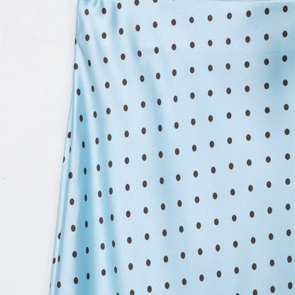 Dotted silk texture MIDI skirt