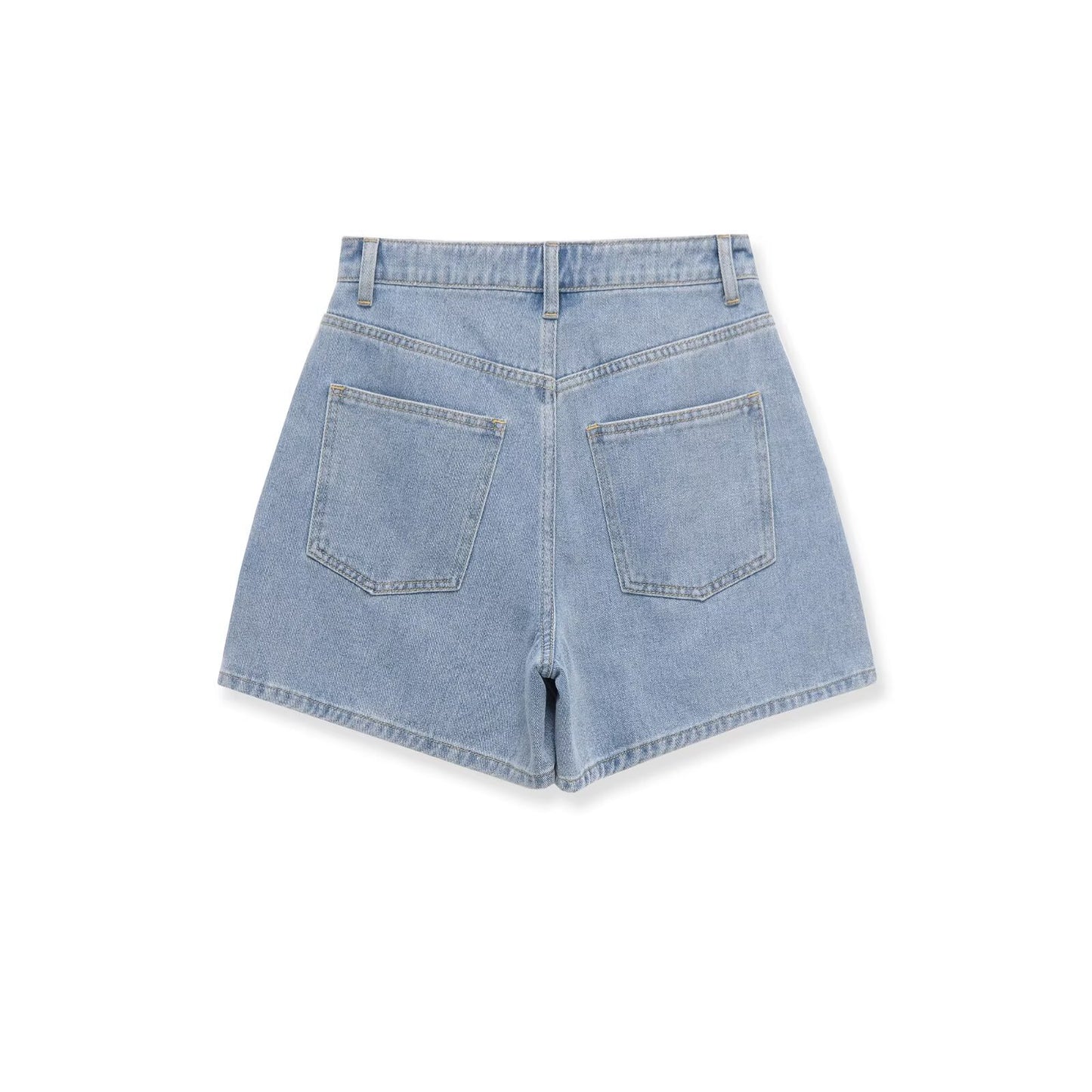 Retro style high waisted loose shorts