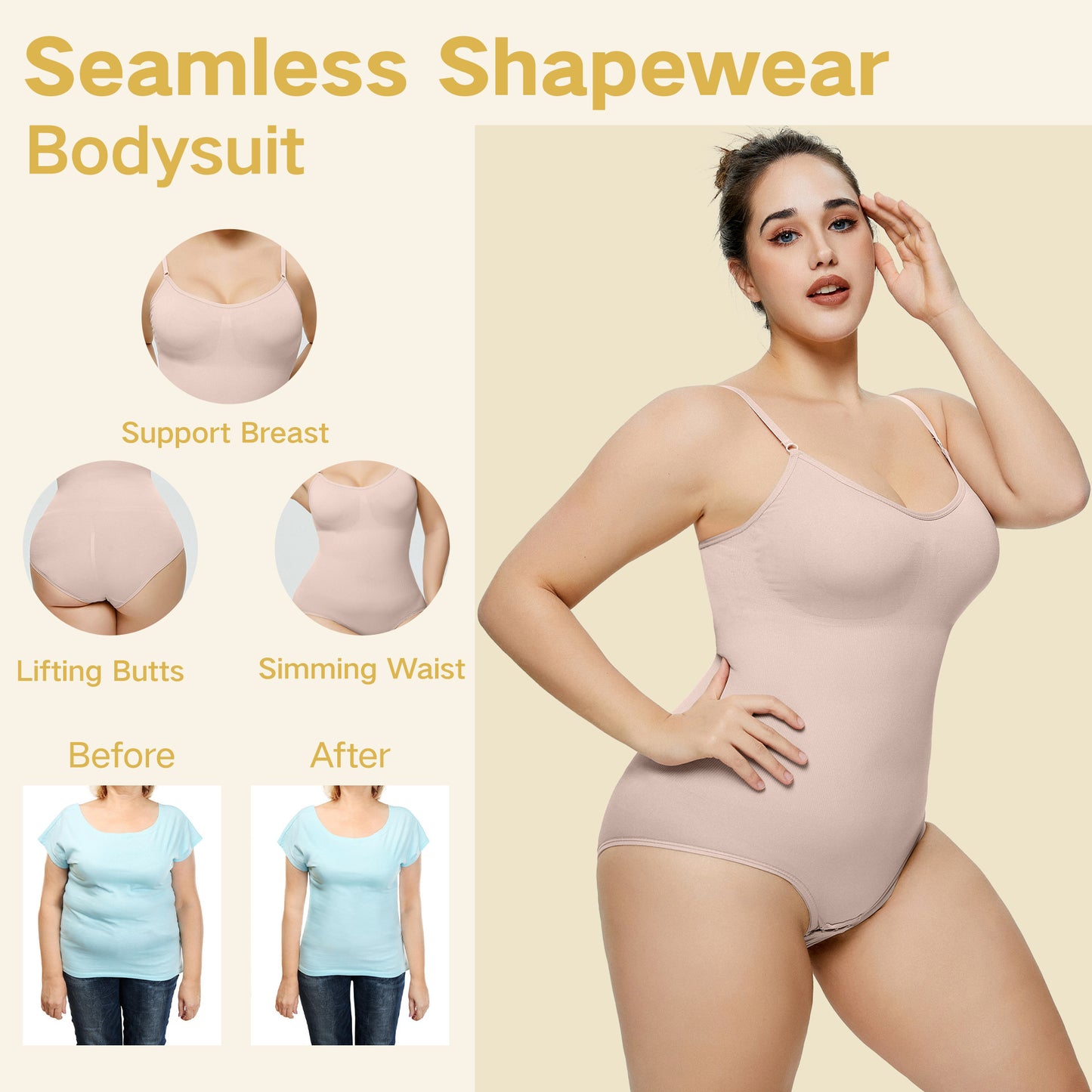 Plus Size Women's Shapewear Bustier Underwear Slimming Body Postpartum Waist Trainer Abdominal Shaping Bodysuit