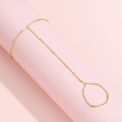 Beach chain ring bracelet integrated chain