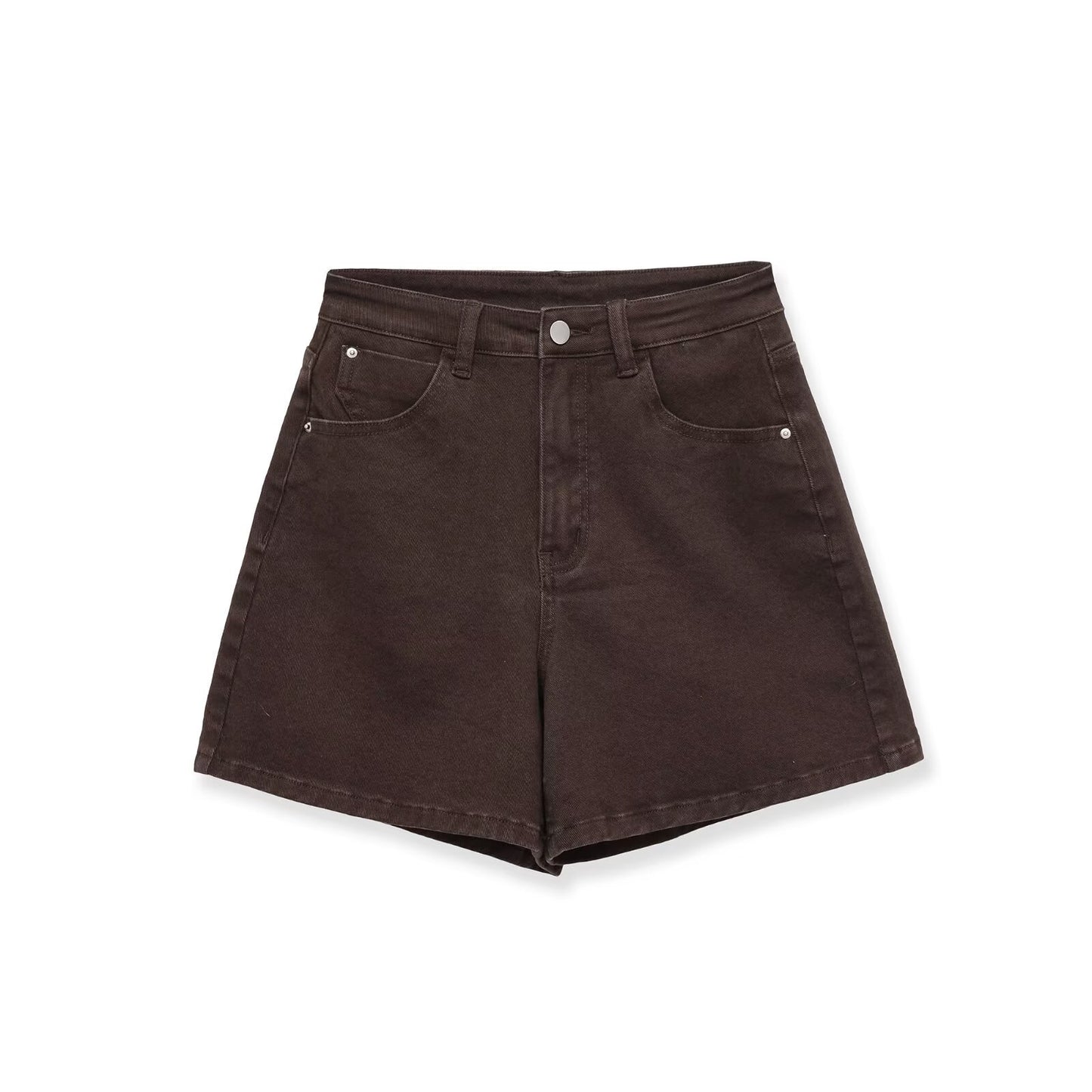 Retro style high waisted loose shorts